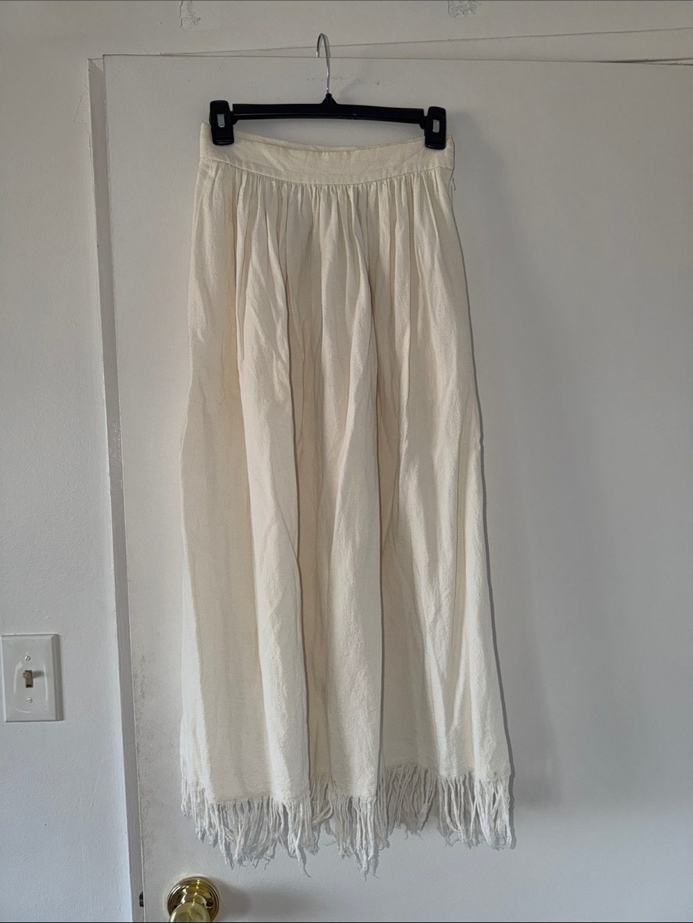& Other Stories Cream Maxi Skirt with Fringe Hem - Picture 1 of 3